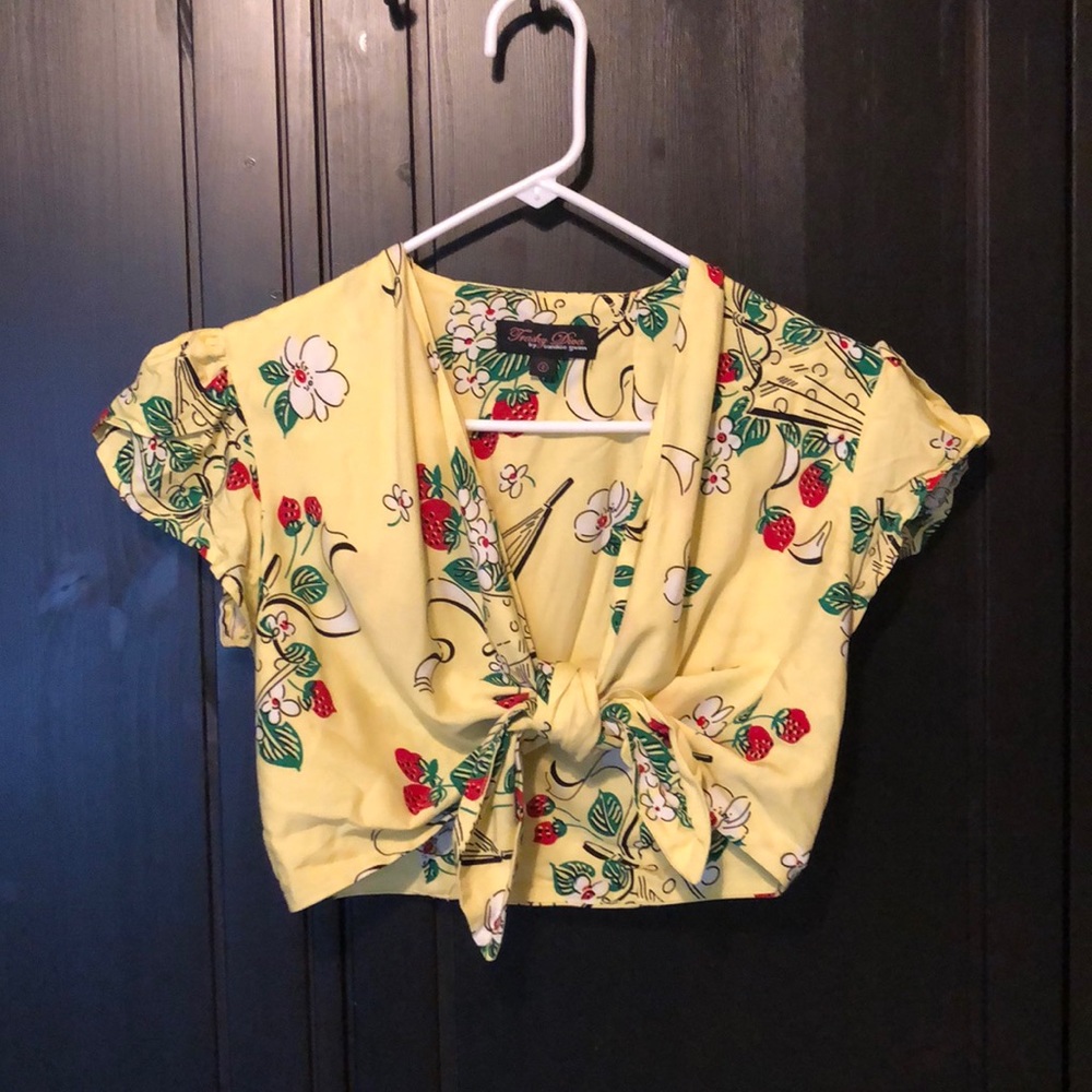 FIRM! Final Sale! Trashy Diva strawberry top 🍓